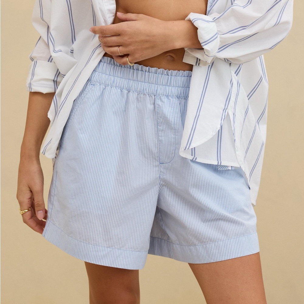 Aerie Light Blue Striped Boxer Shorts